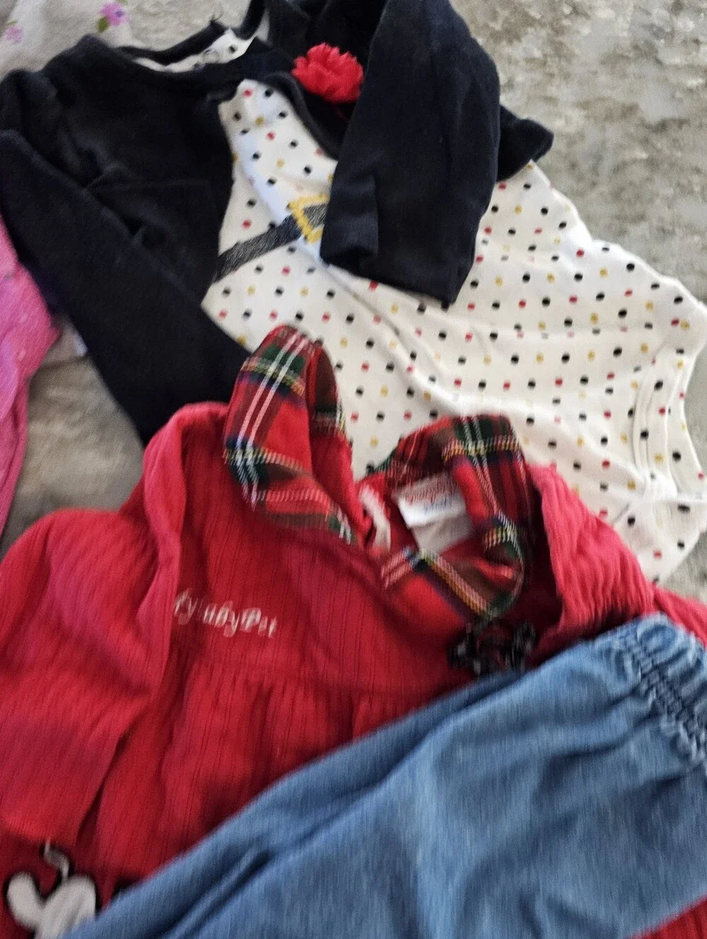Baby Girl Clothes Lot 12 Months 6pc Warm Fall Winter Outfit Denim Velvet Fleece